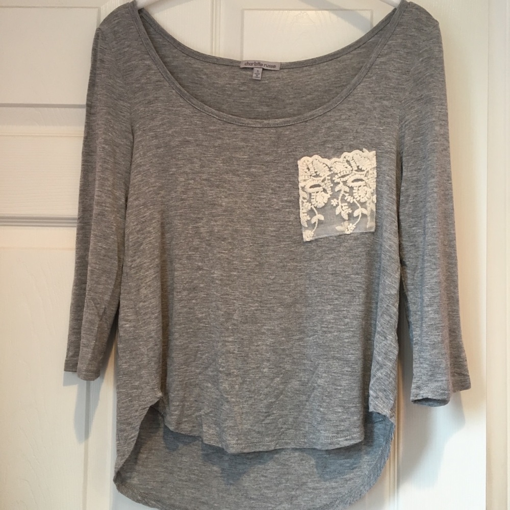 Charlotte Russe Gray 3/4 sleeve shirt
